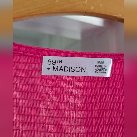 89th & Madison Hot Pink Midi Dress with Drawstring Waist Design - Picture 2 of 4